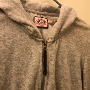 Juicy contour Zipper hoodie silver size Petite